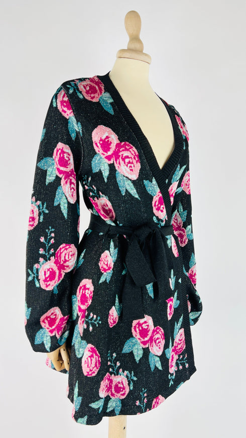 Cardigan a fiori lurex