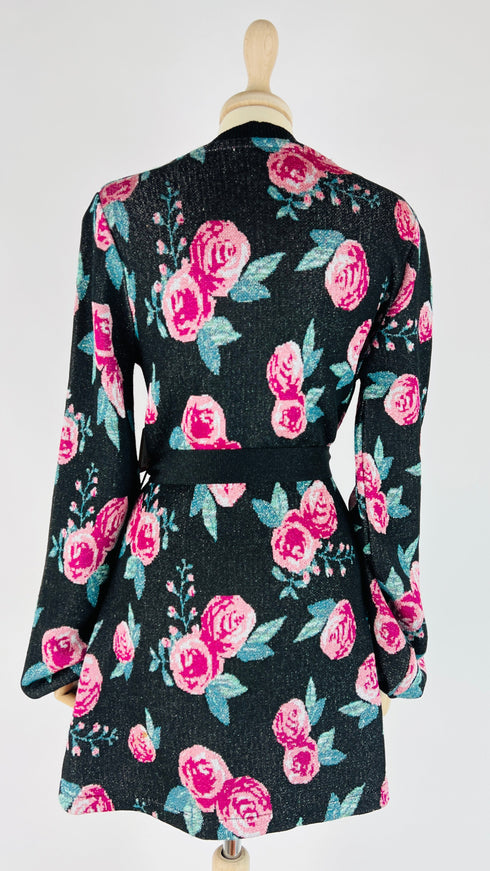 Cardigan a fiori lurex