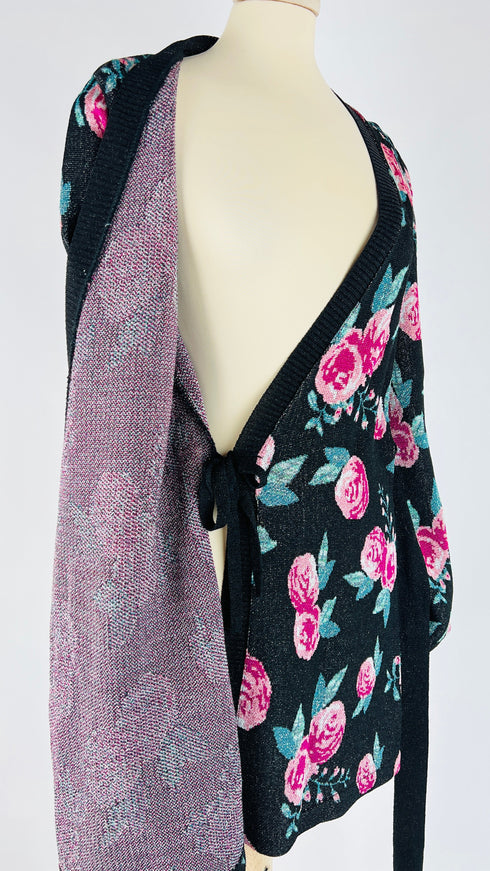 Cardigan a fiori lurex