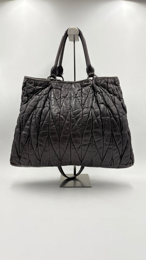 Borsa a mano in pelle matelassè