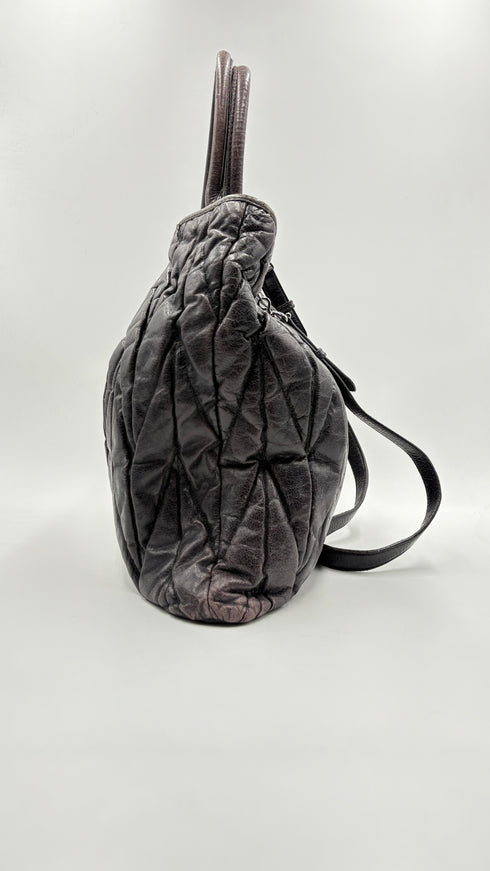 Borsa a mano in pelle matelassè