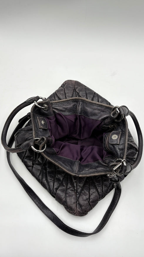 Borsa a mano in pelle matelassè