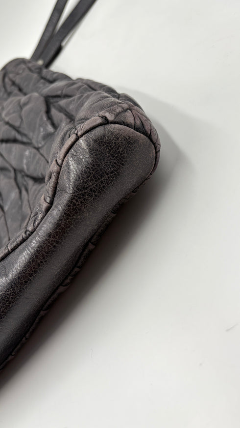 Borsa a mano in pelle matelassè