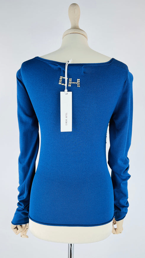 Maglia blu con cartellino