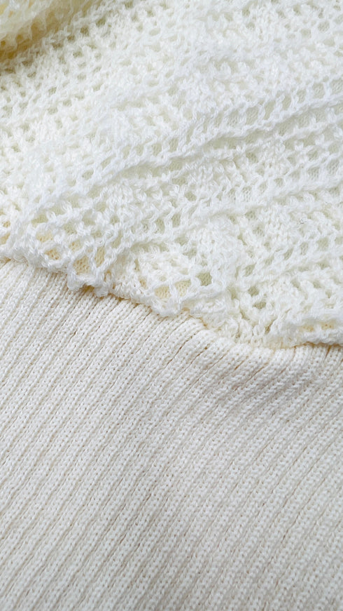 Cardigan con inserto in pizzo