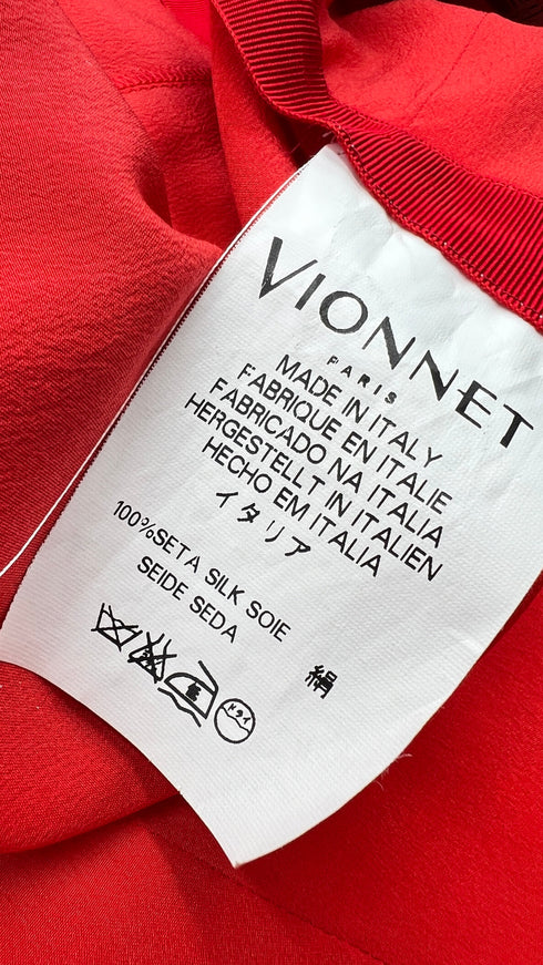 Abito lungo rosso in seta vintage