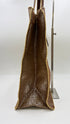 Tote-bag marrone-oro con cartellino