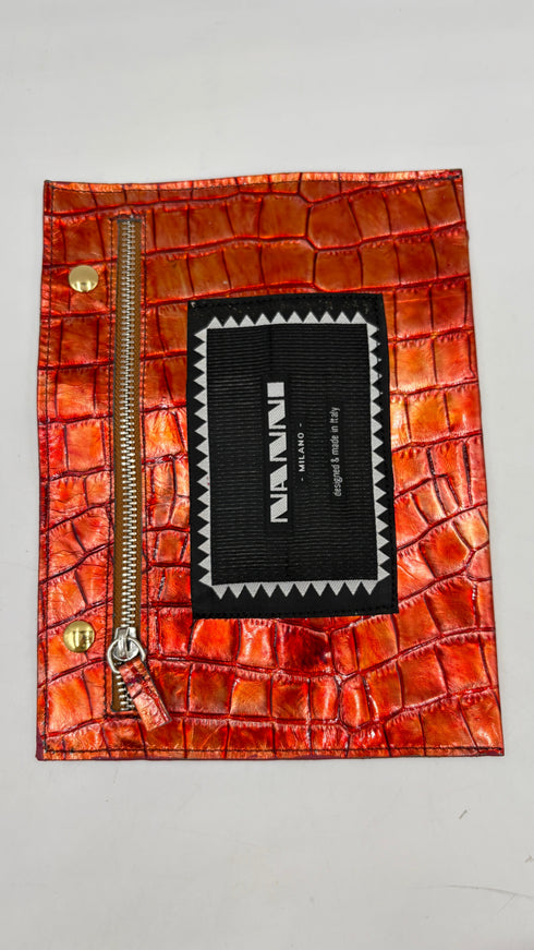 Tote-bag marrone-oro con cartellino