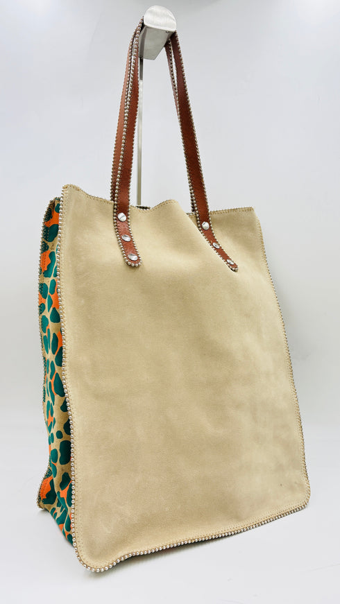 Tote-bag animalier in suede