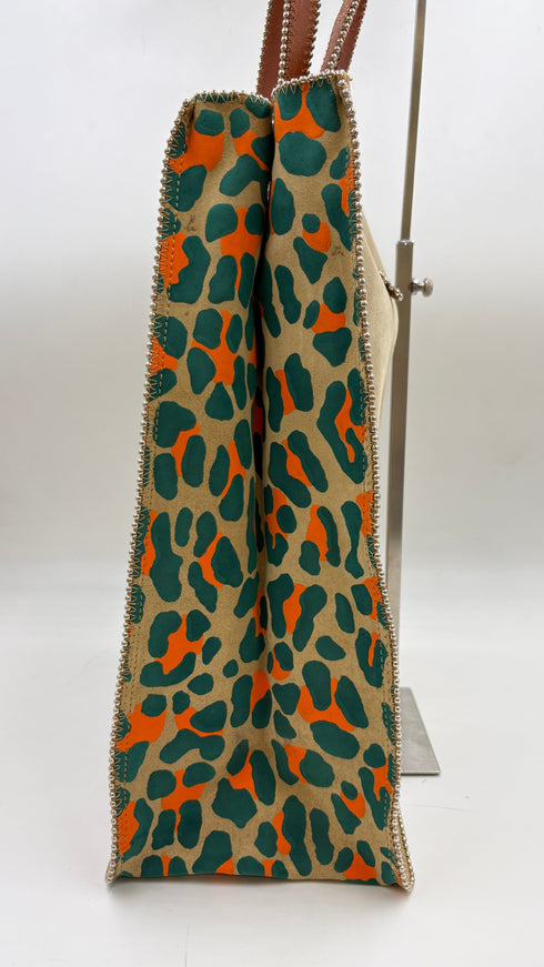 Tote-bag animalier in suede