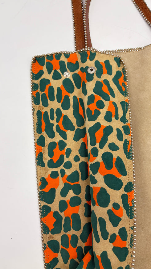 Tote-bag animalier in suede