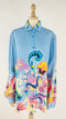 Camicia azzurra fantasia paisley