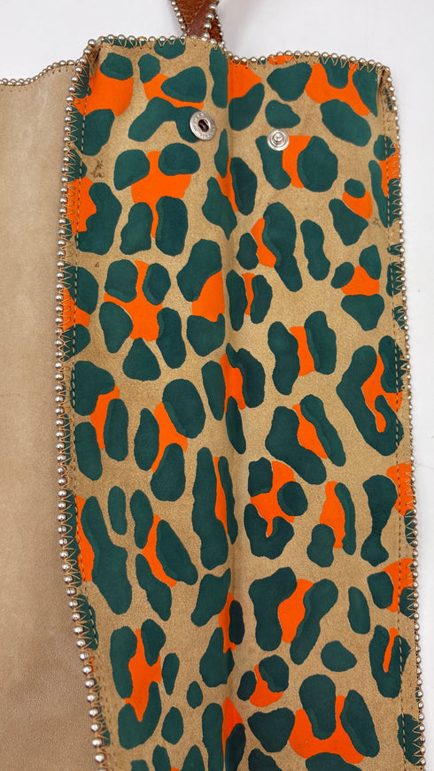 Tote-bag animalier in suede