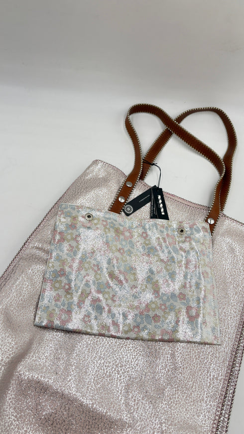 Tote-bag laminata con cartellino