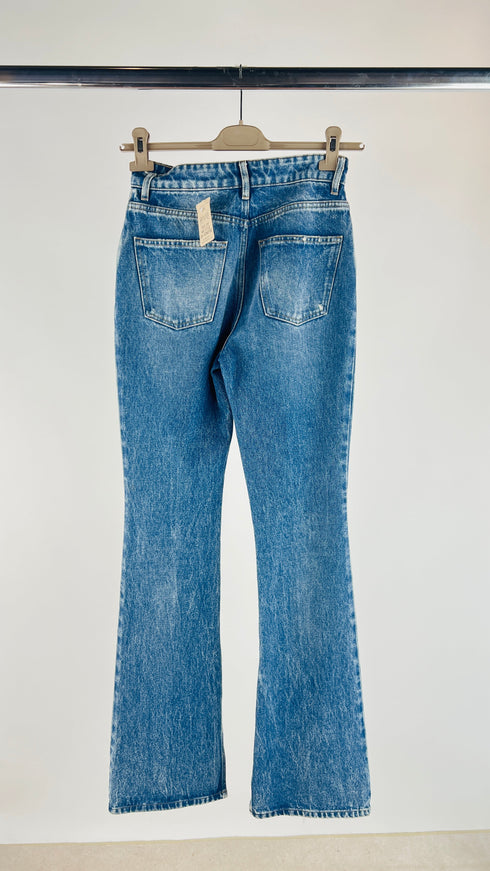 Jeans a zampa in cotone