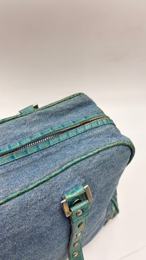 Borsa in jeans con borchie
