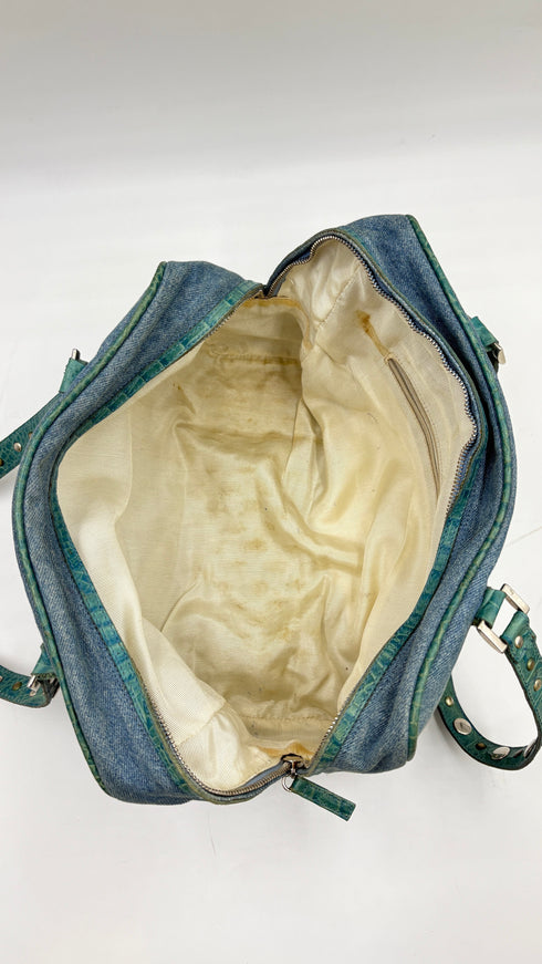 Borsa in jeans con borchie