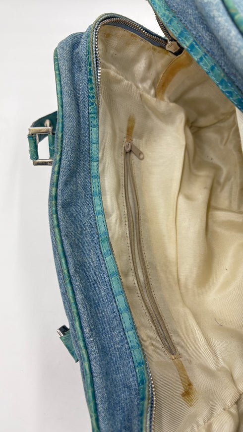 Borsa in jeans con borchie