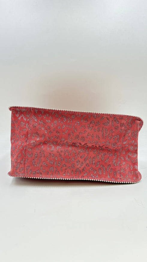 Tote-bag animalier rosa con cartellino