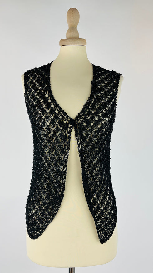Gilet pizzo e perline
