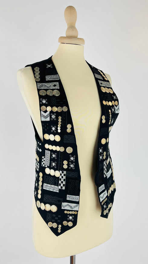 Gilet in cotone ricamato