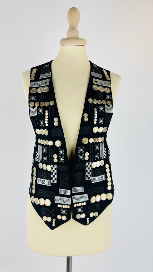 Gilet in cotone ricamato