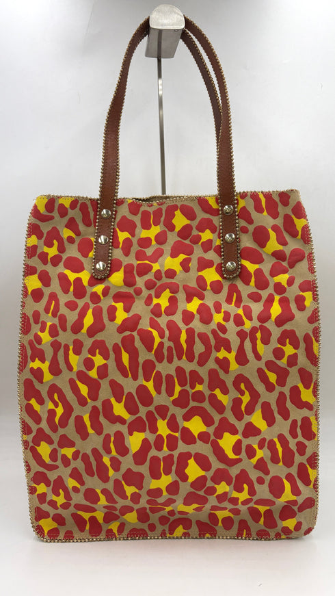 Tote-bag maxi animalier con cartellino