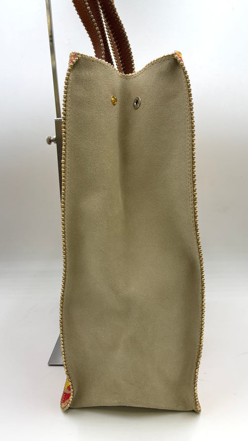 Tote-bag maxi animalier con cartellino