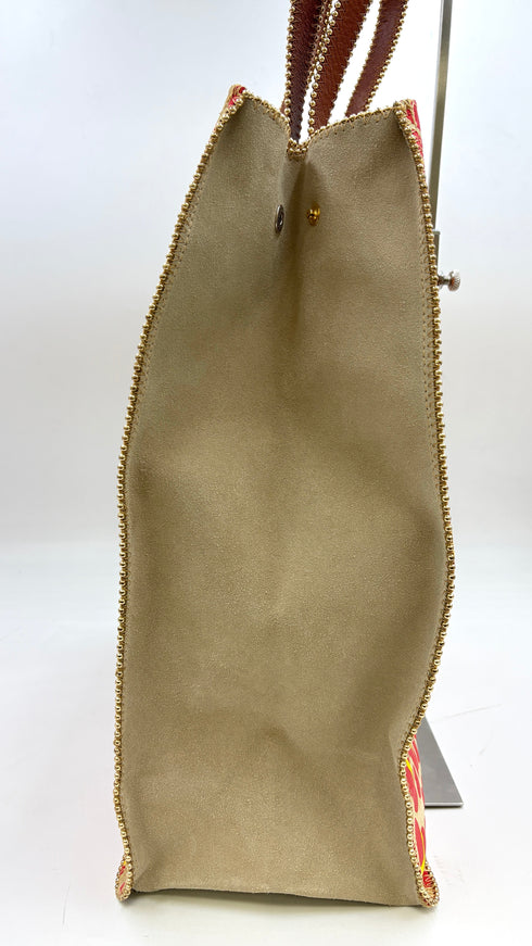 Tote-bag maxi animalier con cartellino