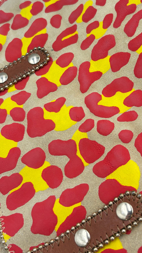 Tote-bag maxi animalier con cartellino