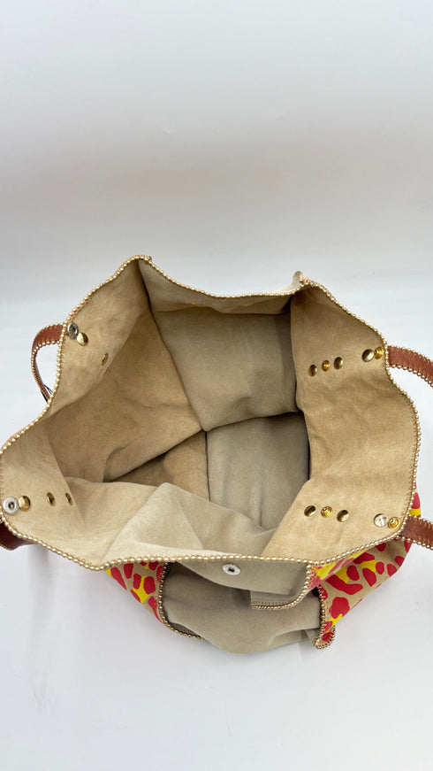 Tote-bag maxi animalier con cartellino