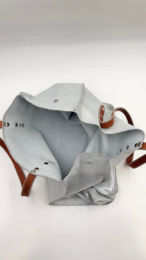 Tote-bag laminata azzurra
