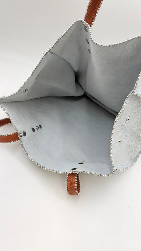 Tote-bag laminata azzurra