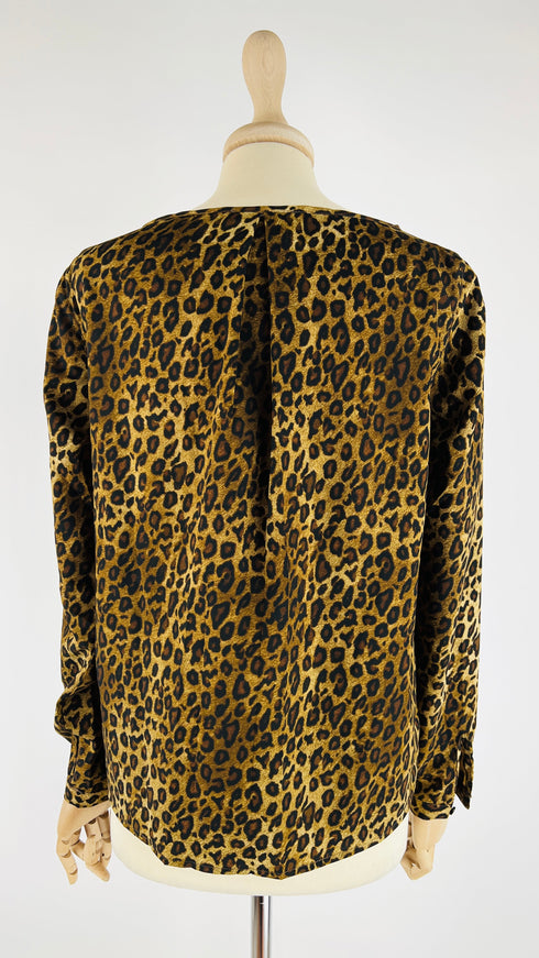 Blusa animalier girocollo