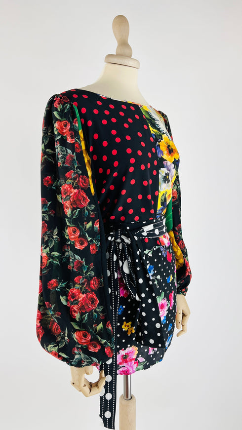 Blusa stampa patchwork