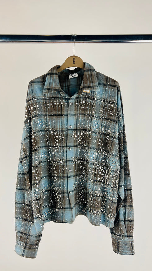 Camicia tartan con strass