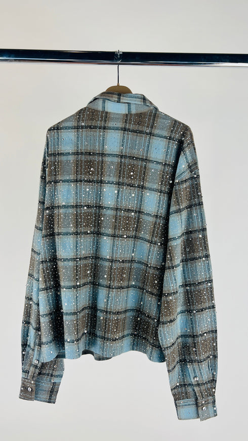 Camicia tartan con strass