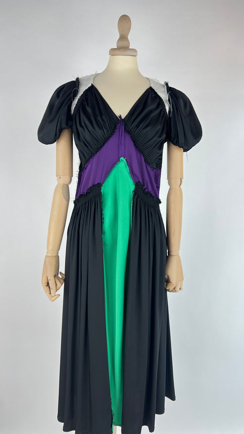 Abito lungo colorblock