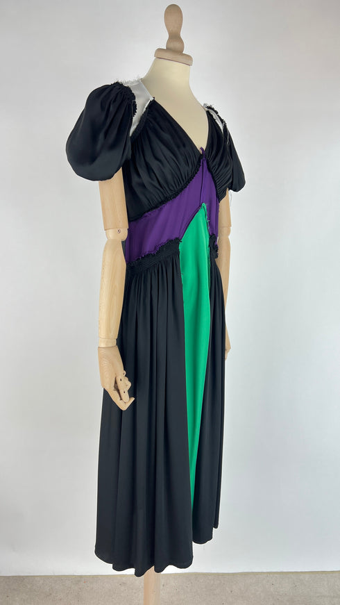 Abito lungo colorblock