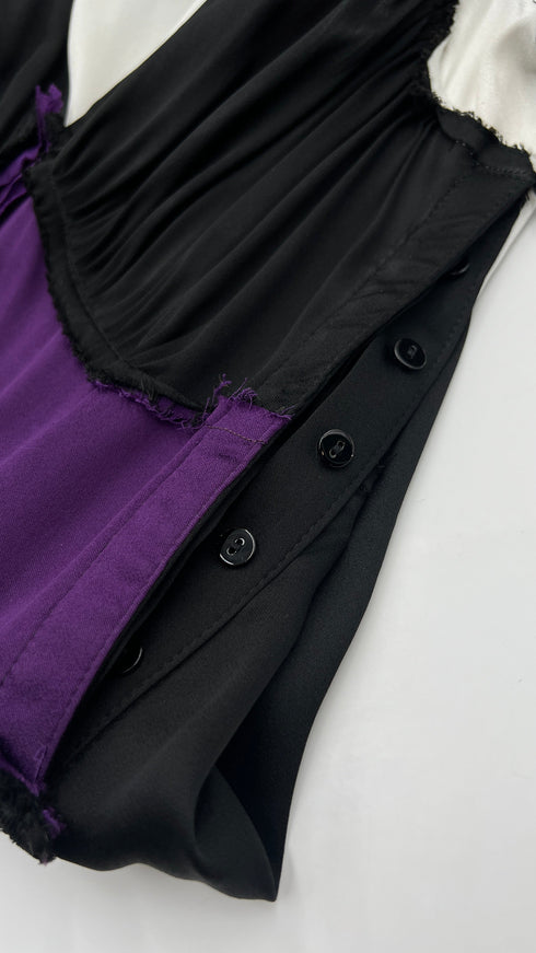 Abito lungo colorblock