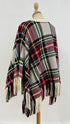 Poncho tartan con frange