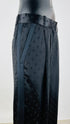 Completo nero in tessuto jacquard satinato