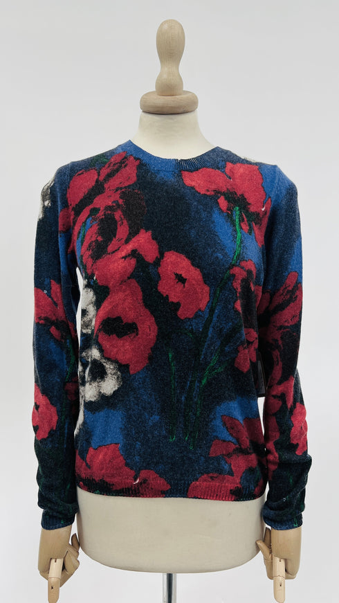 Longsleeve a fiori in cashmere