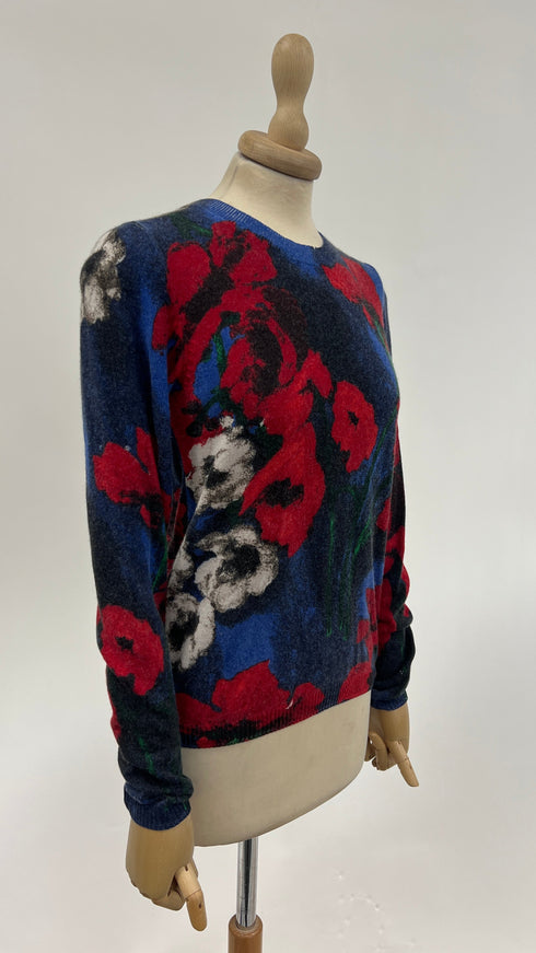 Longsleeve a fiori in cashmere