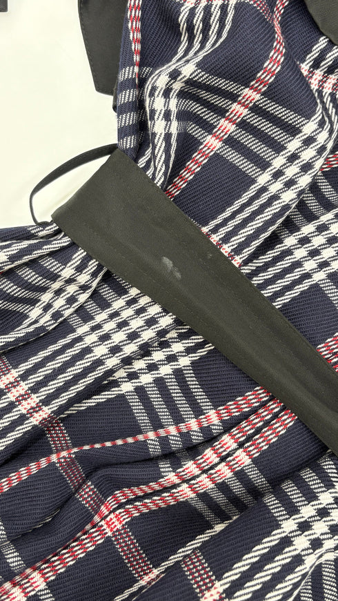 Trench nero inserti tartan