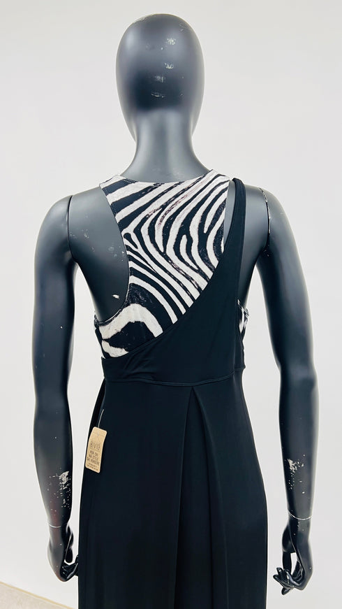 Abito lungo inserto animalier