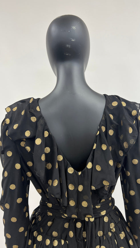 Abito lungo in tulle a pois