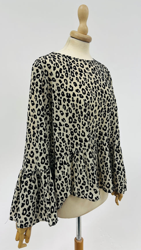 Blusa animalier effetto velluto
