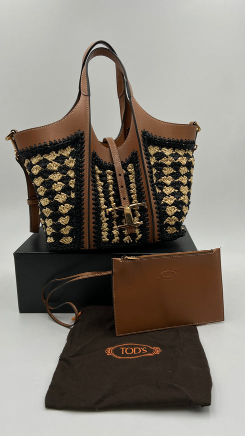 Borsa T-Timeless mini in raffia