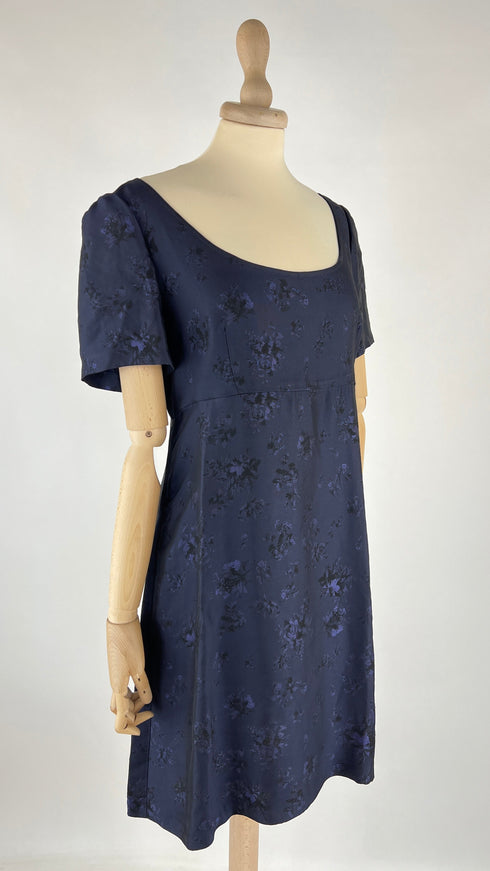 Abito corto blu a fiori